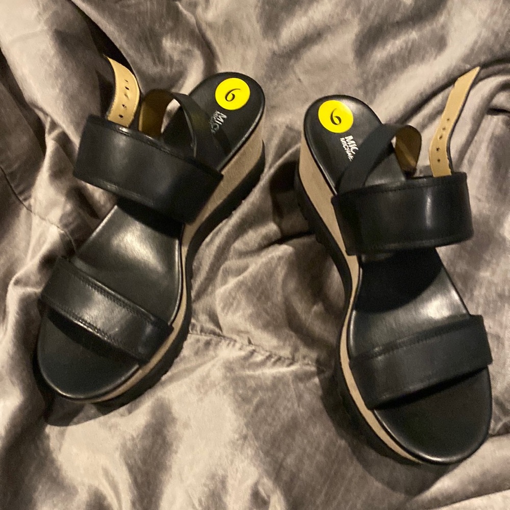 NWOT Michael Kors black platform sandals